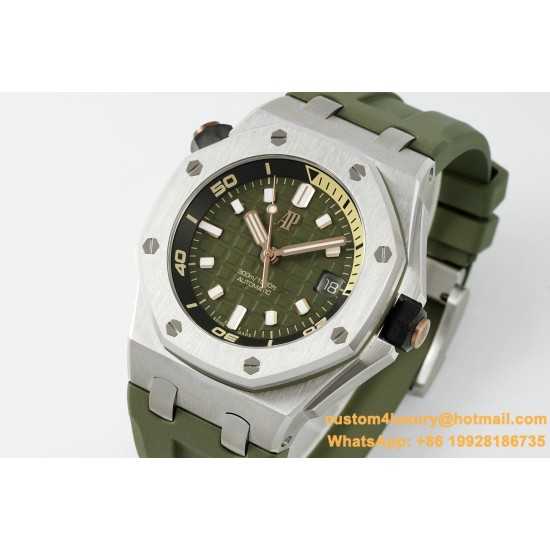 Royal Oak Offshore Diver 15720 42mm SS/RU Green/Stk APS A4308 Super Clone