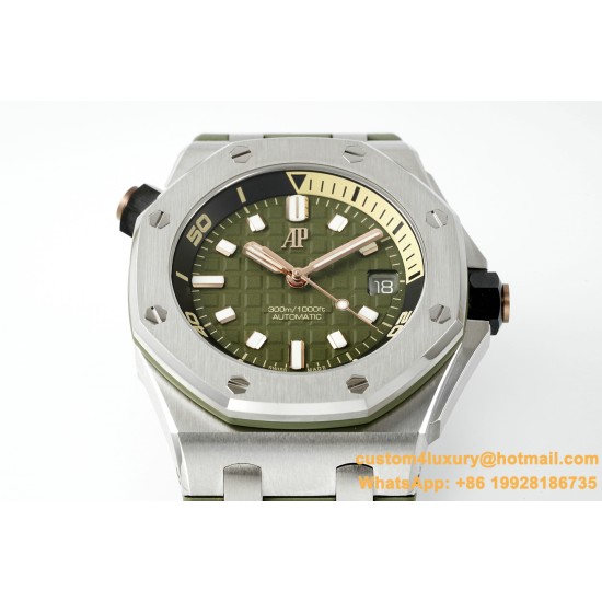 Royal Oak Offshore Diver 15720 42mm SS/RU Green/Stk APS A4308 Super Clone