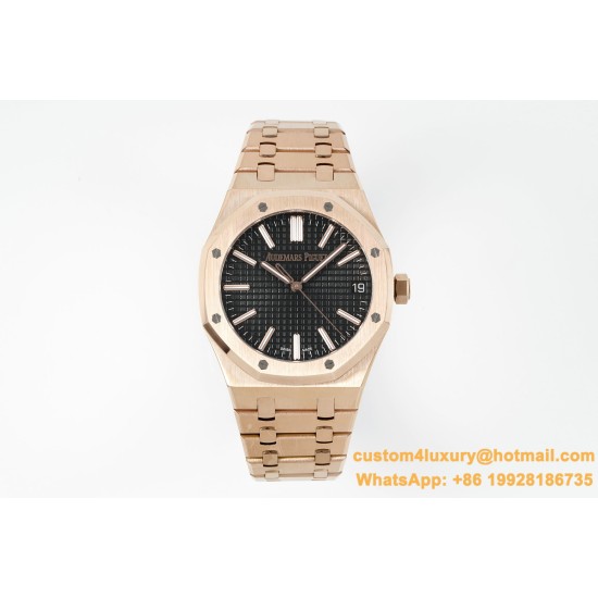 Royal Oak 41mm 15500 RG/RG Black/Stk APSF A4302 Super Clone