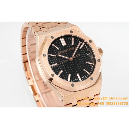 Royal Oak 41mm 15500 RG/RG Black/Stk APSF A4302 Super Clone