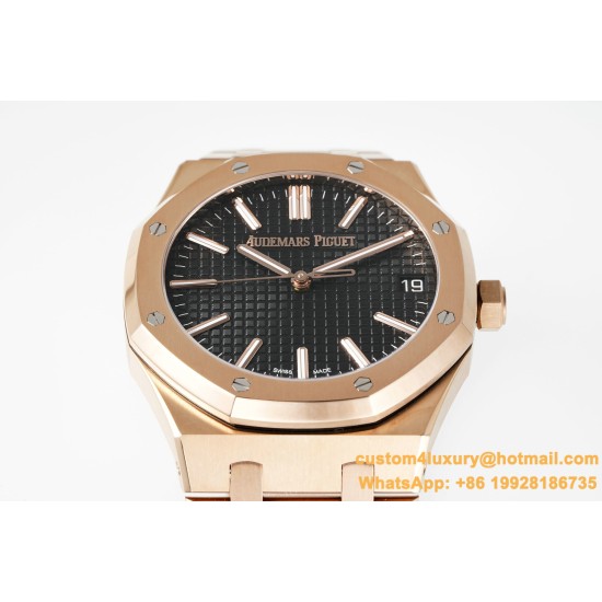 Royal Oak 41mm 15500 RG/RG Black/Stk APSF A4302 Super Clone