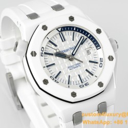 Royal Oak Diver 15707 CER/RU White APSF SA3120 Super Clone