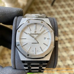 Royal Oak 15400 SS/SS White/Stk APSF SA3120 Super Clone