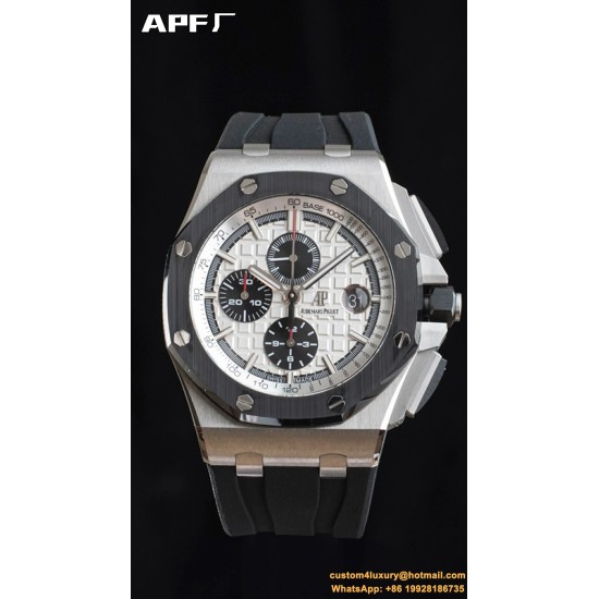 Royal Oak Offshore 44mm SS/RU White/Stk APF A3126
