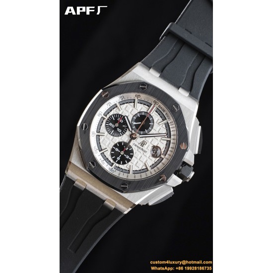 Royal Oak Offshore 44mm SS/RU White/Stk APF A3126