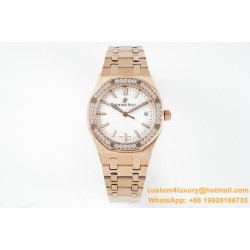 Royal Oak Ladies 33mm RG/RG white Dial 8F Swiss Quartz