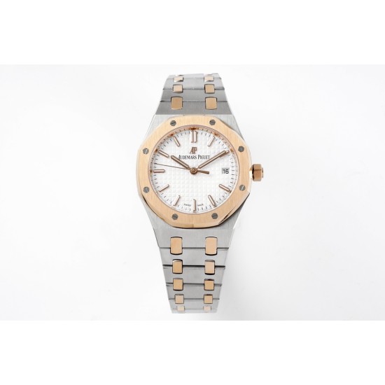 Royal Oak 77350 Ladies 34mm RG/SS White Dial 8F A5800