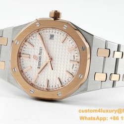Royal Oak 77350 Ladies 34mm RG/SS White Dial 8F A5800