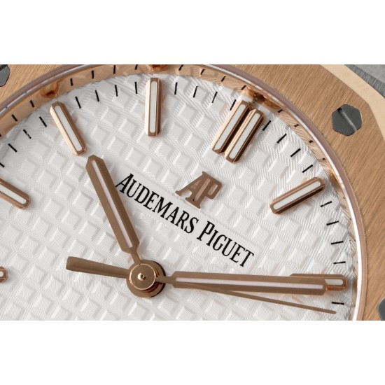 Royal Oak 77350 Ladies 34mm RG/SS White Dial 8F A5800