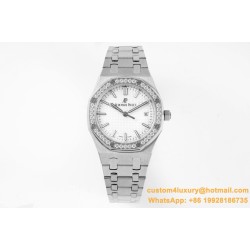 Royal Oak 77351 Ladies 34mm SS/SS White/Diamonds 8F A5800