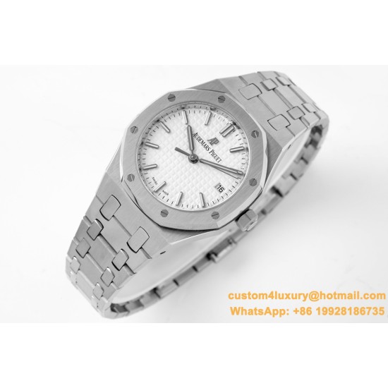 Royal Oak 77350 Ladies 34mm SS/SS White Dial 8F A5800