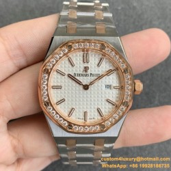 Royal Oak Ladies 33mm RG/SS Diamond/White JF Swiss Qtz