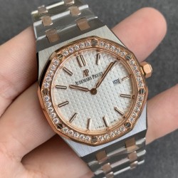 Royal Oak Ladies 33mm RG/SS Diamond/White JF Swiss Qtz