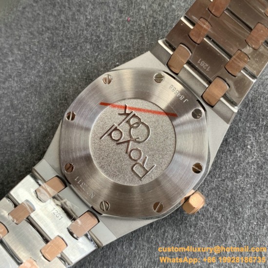 Royal Oak Ladies 33mm RG/SS Diamond/White JF Swiss Qtz