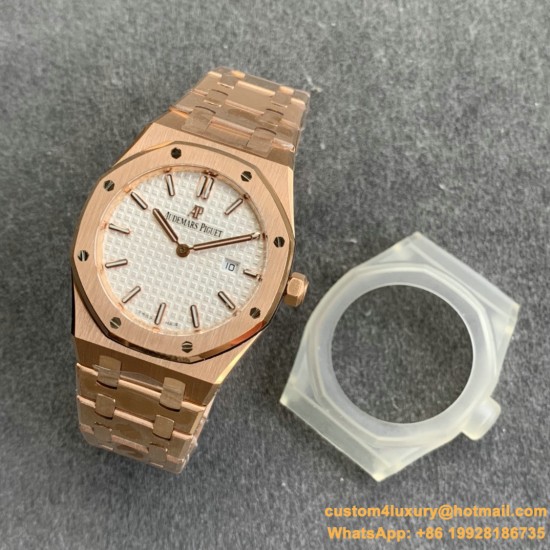 Royal Oak Ladies 33mm RG/RG White JF Swiss Qtz