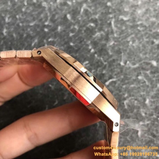 Royal Oak 15450 RG/RG Black/Stk JF SA3120 Super Clone