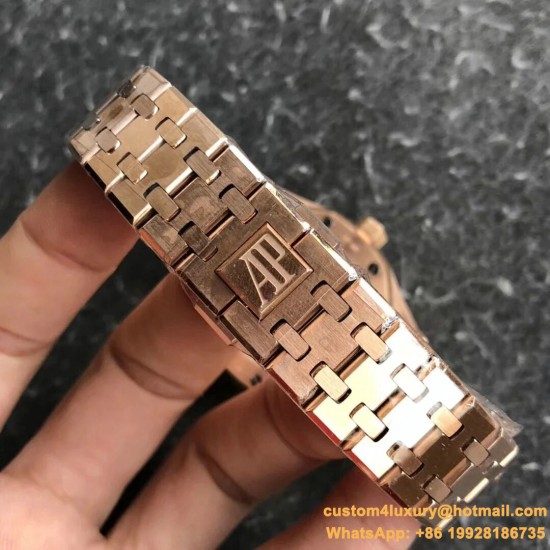 Royal Oak 15450 RG/RG Black/Stk JF SA3120 Super Clone