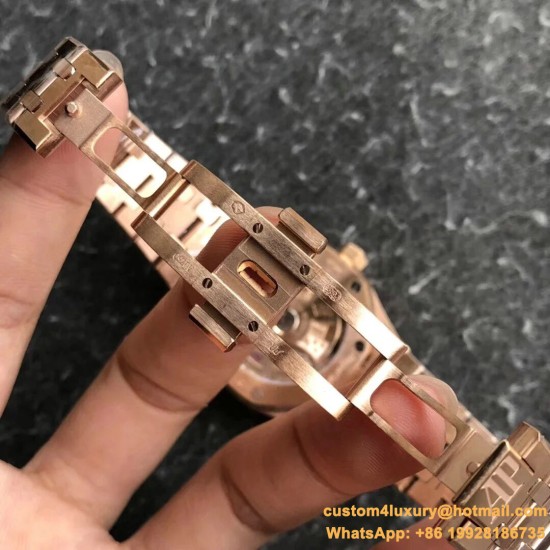 Royal Oak 15450 RG/RG Black/Stk JF SA3120 Super Clone