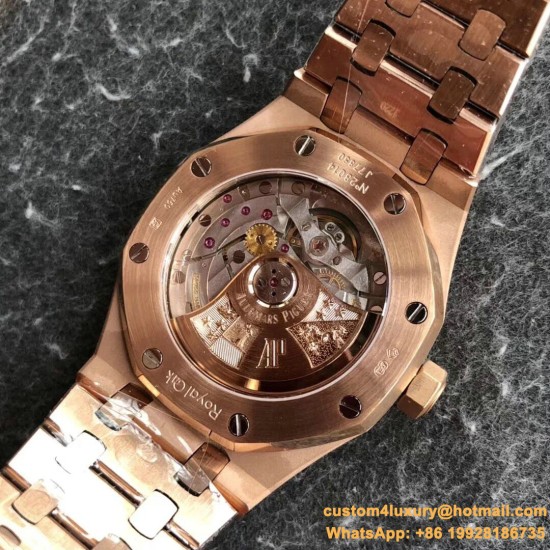 Royal Oak 15450 RG/RG Black/Stk JF SA3120 Super Clone