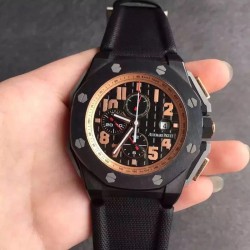 Royal Oak Offshore 44mm BLack Cer/RU Black/Stk JF A3126