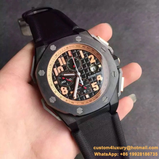Royal Oak Offshore 44mm BLack Cer/RU Black/Stk JF A3126