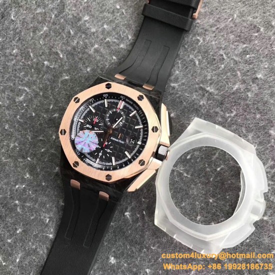 Royal Oak Offshore 26401RO 44mm RG/RU Black Dial JF A7750