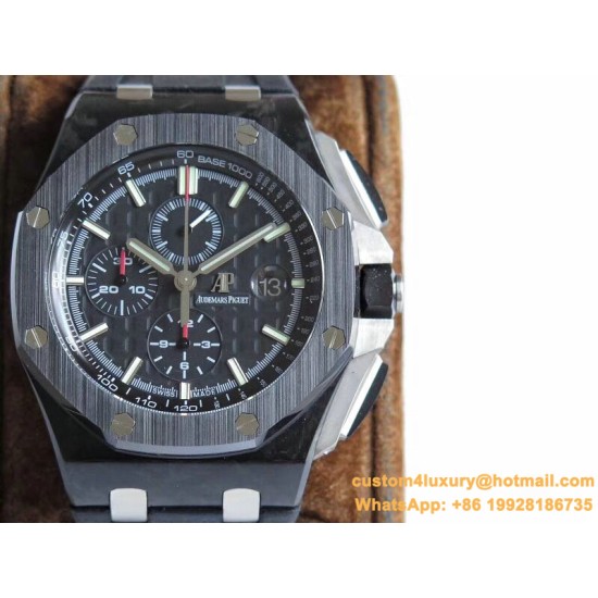 Royal Oak Offshore 26402CE 44mm Cer/RU Black Dial JF A7750