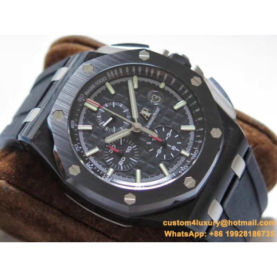 Royal Oak Offshore 26402CE 44mm Cer/RU Black Dial JF A7750