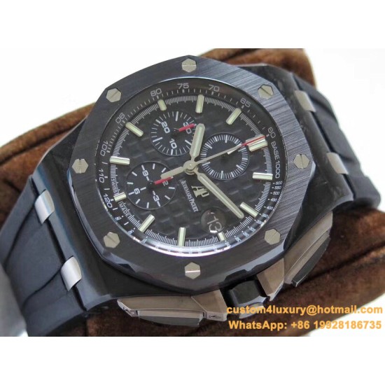 Royal Oak Offshore 26402CE 44mm Cer/RU Black Dial JF A7750