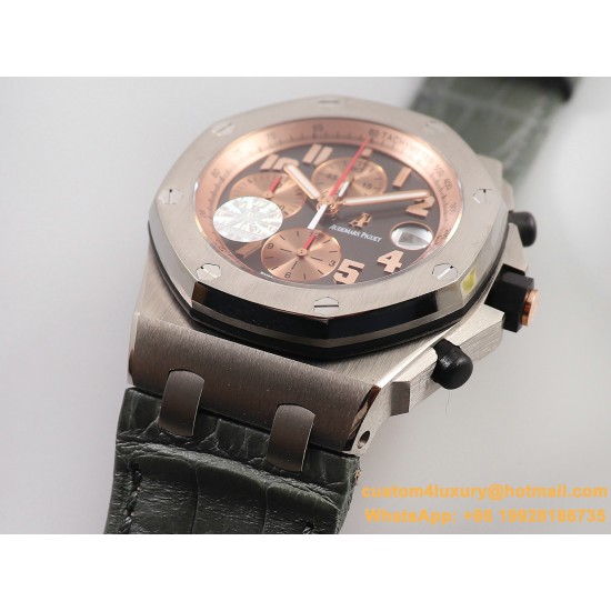 Royal Oak Offshore 26170ST 42mm SS/LE Grey/RG Dial JF A7750