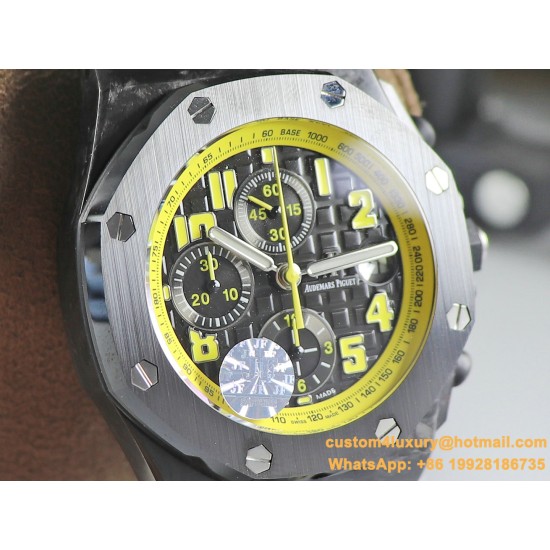 Royal Oak Offshore 42mm Cer/LE Black/Yellow JF A7750