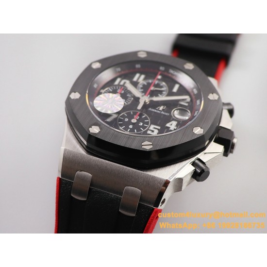 Royal Oak Offshore 26402CE 44mm Cer/RU Black Dial JF A7750