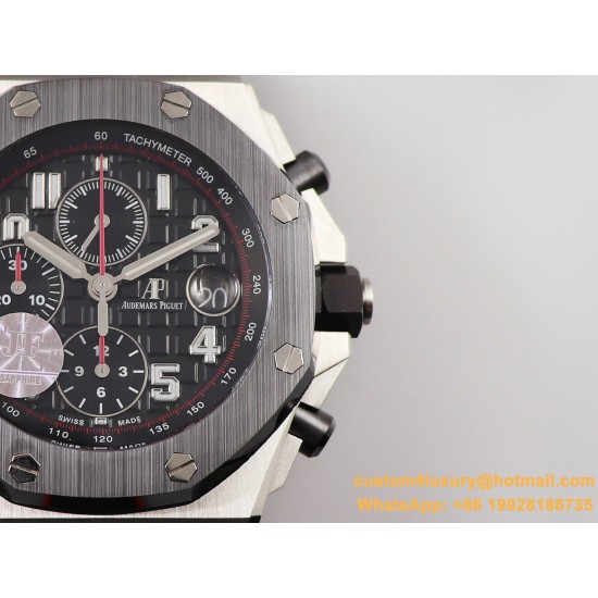 Royal Oak Offshore 26402CE 44mm Cer/RU Black Dial JF A7750