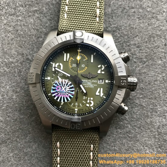 Breitling - Avenger Bandit SS/NY Olive/Num OXF A7750
