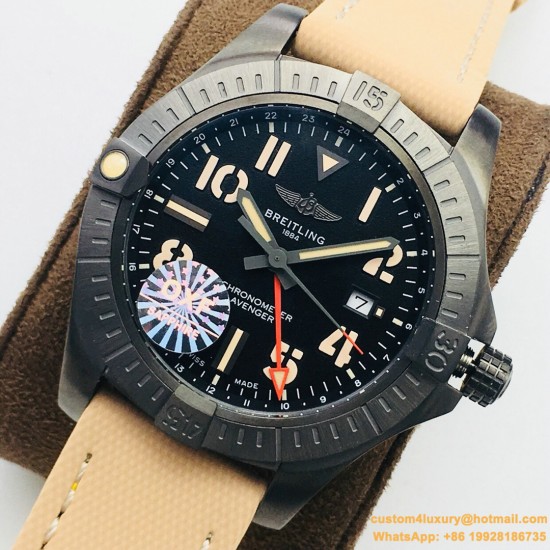 Breitling - Avenger II GMT BlackSteel DLC/TI/NY Black OXF V2 A2836