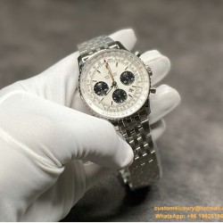 Breitling - Navitimer B01 Chronograph SS/SS Wht/Blk GF A7750 Mod