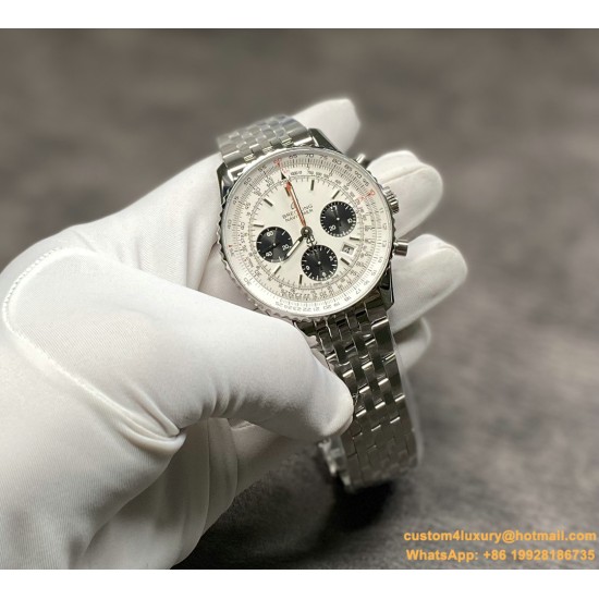 Breitling - Navitimer B01 Chronograph SS/SS Wht/Blk GF A7750 Mod