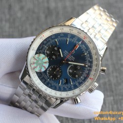 Breitling - Navitimer B01 Chronograph SS/SS Blue/Blk TA A7750 Mod