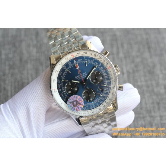 Breitling - Navitimer B01 Chronograph SS/SS Blue/Blk TA A7750 Mod