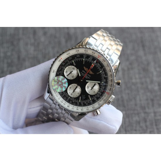 Breitling - Navitimer B01 Chronograph SS/SS Blk/Wht TA A7750 Mod