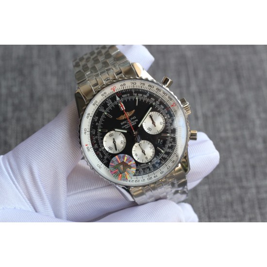 Breitling - Navitimer B01 Chronograph SS/SS Blk/Wht TA A7750 Mod