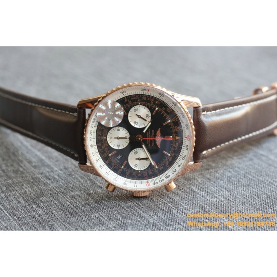 Breitling - Navitimer B01 Chronograph RG/LE Blk/Wht TA A7750 Mod
