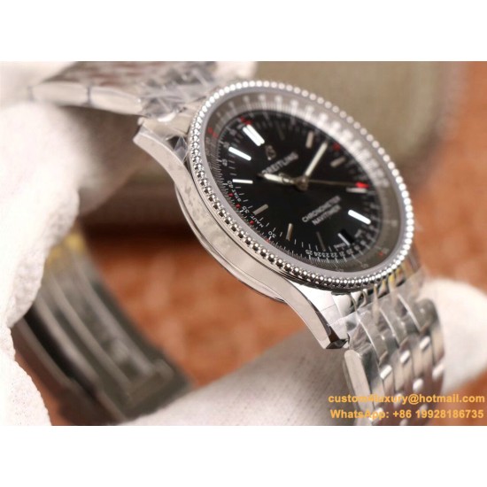 Breitling - Navitimer 1 38mm SS/SS Black KOR Swiss SW200