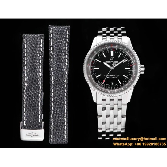 Breitling - Navitimer 1 38mm SS/SS Black KOR Swiss SW200