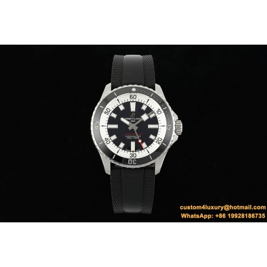 Superocean 42mm Black Bezel SS/RU on Black BLSF A2824