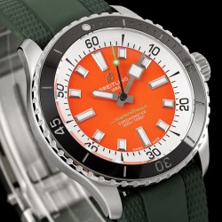 Superocean 42mm Green Bezel SS/RU on orange BLSF A2824