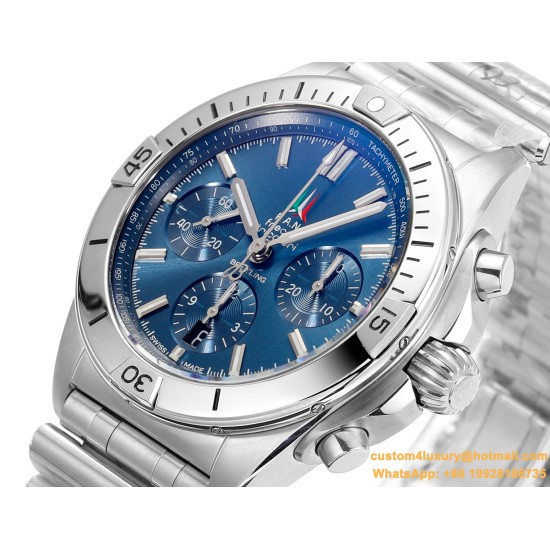 Chronomat B01 Frecce Tricolori 42MM SS/SS Blue/Stk TF A7750