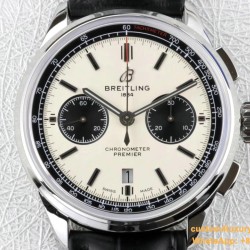 Breitling - Premier B01 Chronograph 42 SS/LE Wht GF V2 Asia 7750