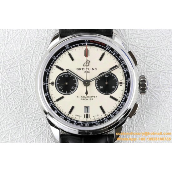 Breitling - Premier B01 Chronograph 42 SS/LE Wht GF V2 Asia 7750