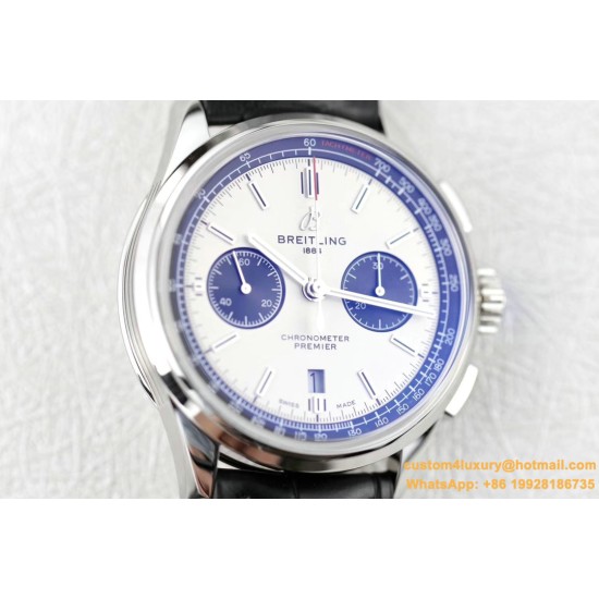 Breitling - Premier B01 Chronograph 42 SS/LE Wht GF V2 Asia 7750